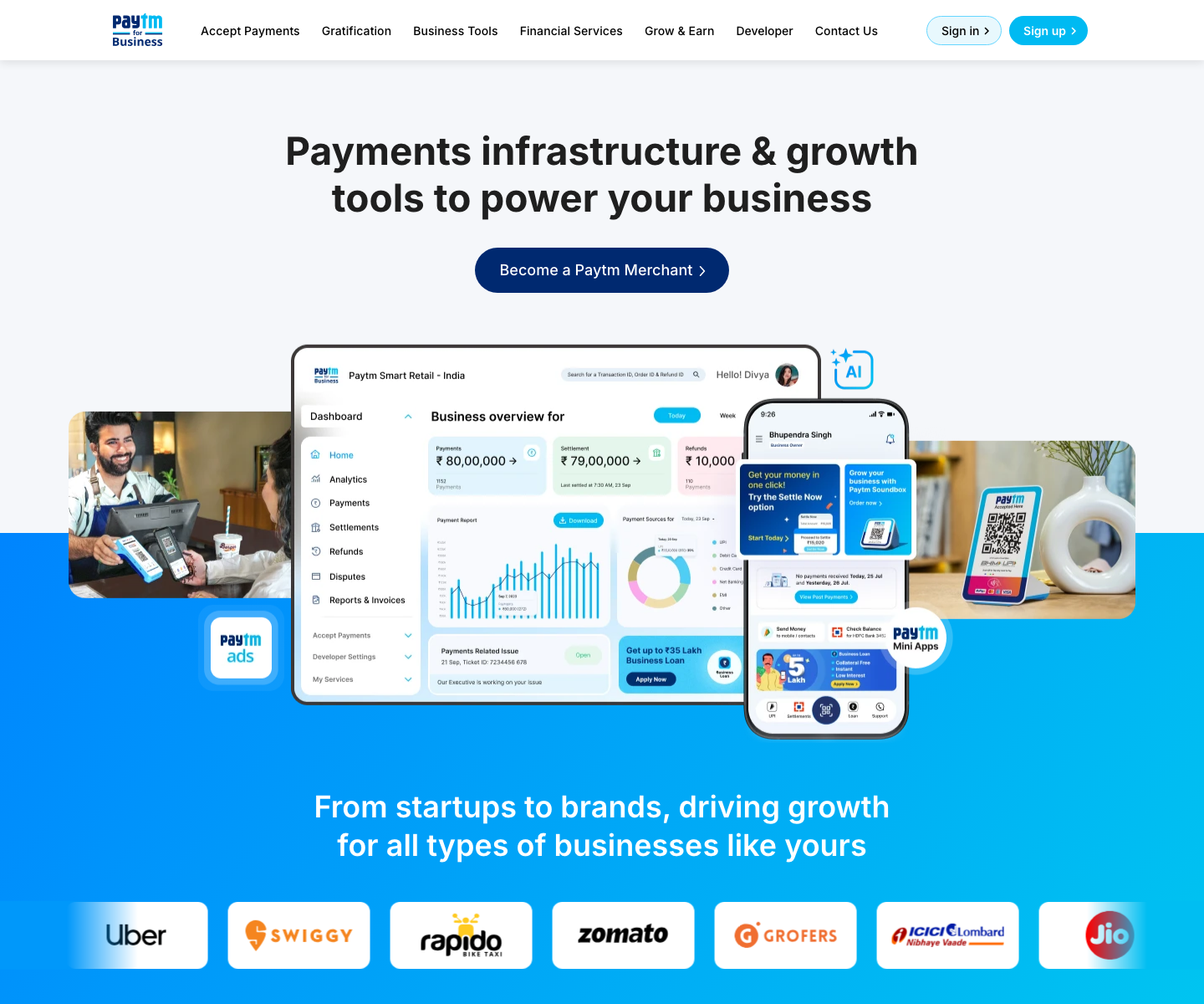 Business.paytm.com live website screenshot