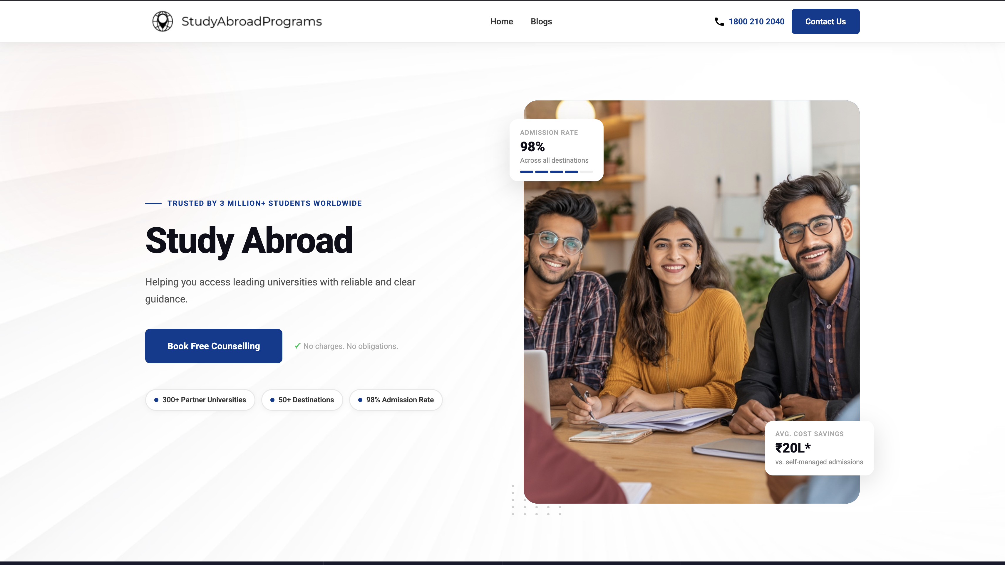 StudyAbroadPrograms live website screenshot